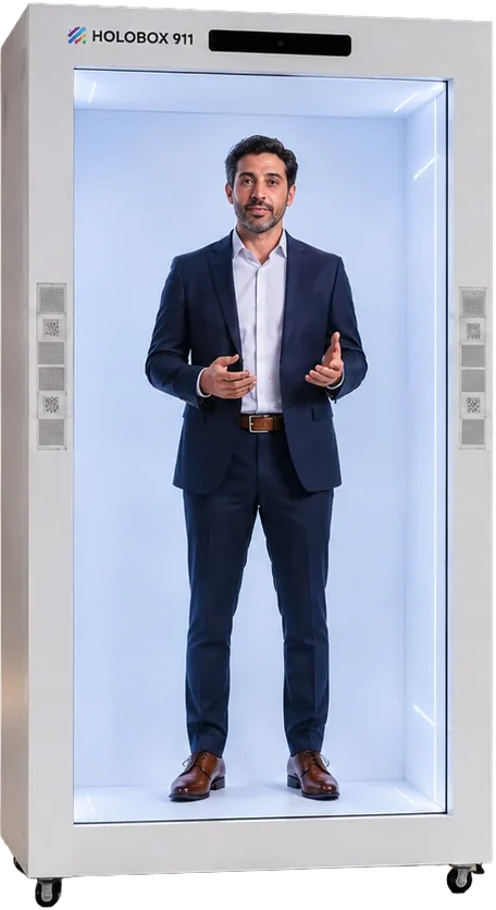 HoloBox911 life-size hologram display